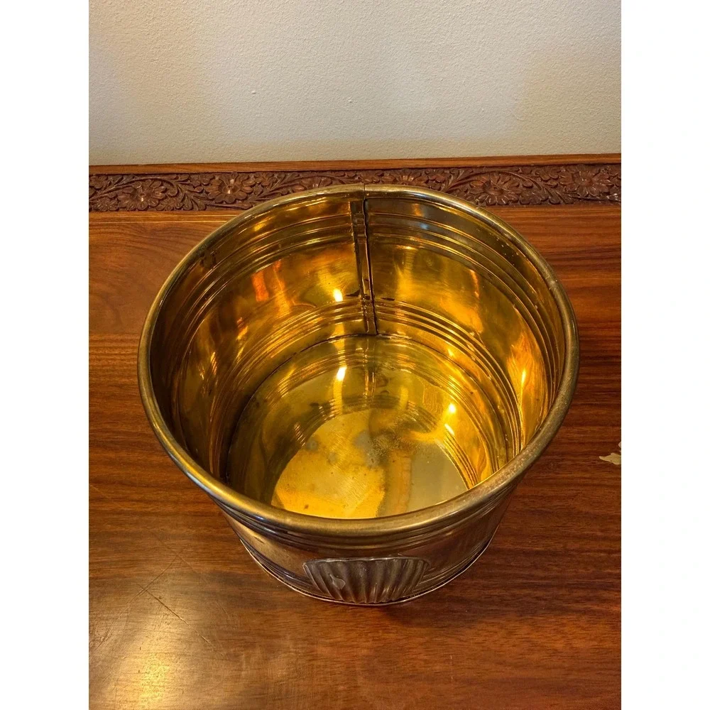 Vintage‎ Brass Shell Planter | Coastal Cachepot, Desk Organizer